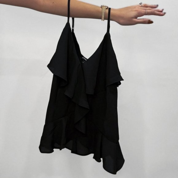 Express Ruffle Front V-Neck Cami - Picture 2 of 4